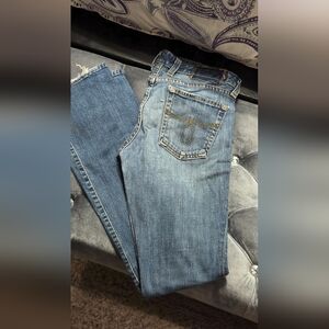 Lucky Brand Buckle Women's Slim Lola  Bootcut Blue Jeans Y2K Low Rise